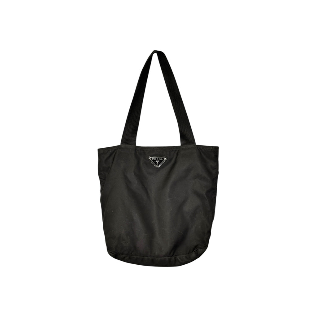 バッグ PRADA SPORT ARCHIVE LOGO NYLON TOTE BAG Prada Tessuto Triangle Logo Nylon Tote - Black - TheRelux.com
