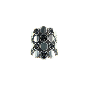 sterling_silver_black_sand_dia  John Hardy Sterling Silver Black Diamond Cluster Ring - Size 7 main image 2