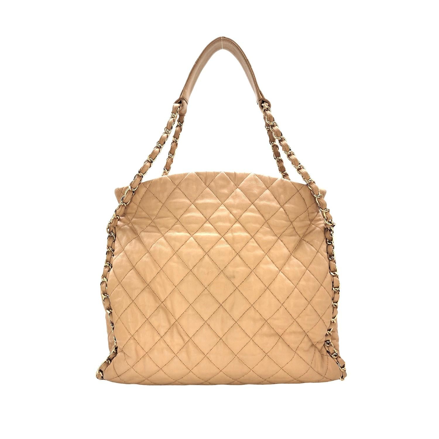 Chanel 2011 Quilted Chain Me Hobo Beige Clair - TheRelux.com