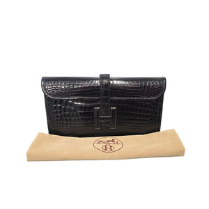 Hermès Vintage Shiny Niloticus Crocodile Jige Elan 29 Clutch