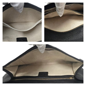 Gucci Black Pebbled Calfskin Soho Tassel Clutch - TheRelux.com