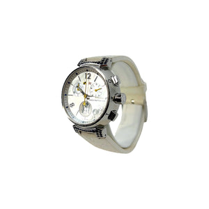 Louis Vuitton 34mm White Tambour Lovely Cup Flyback Chronograph