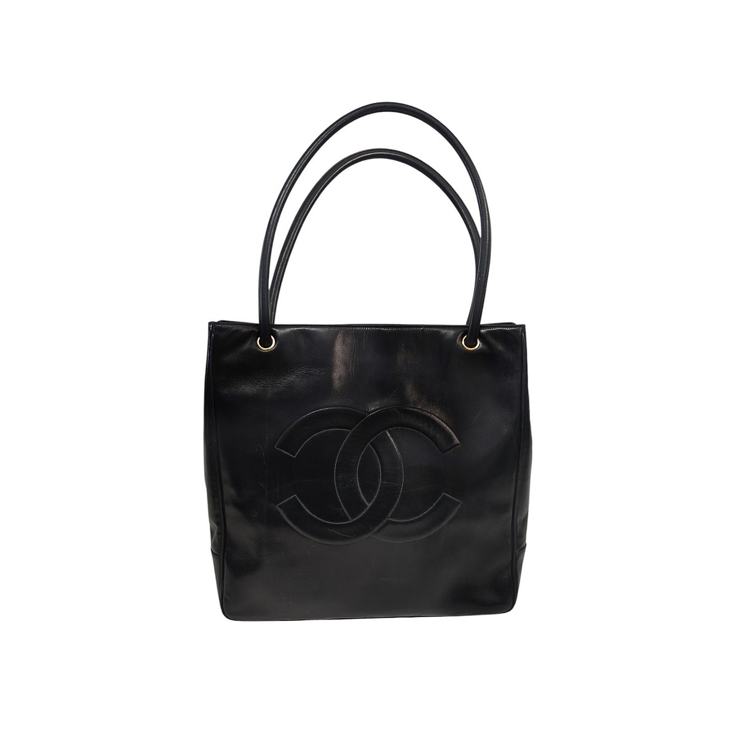 Chanel Vintage Black Lambskin Timeless CC Tote - TheRelux.com
