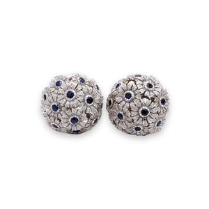'En Tremblant' 18K WG Sapphire & Diamond Flower Cluster Clip-On Earrings