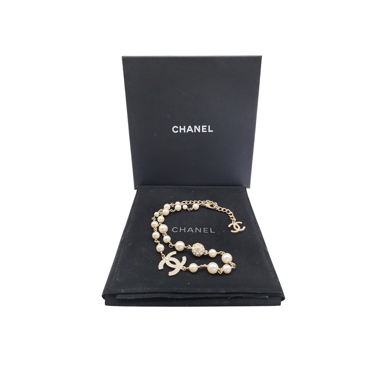【遺品整理 】アクセサリー CHANEL シャネルMIKIMOTO 等　⑧ Chanel Coco Skull Crossbones Charm Necklace - Foxy Couture Carmel