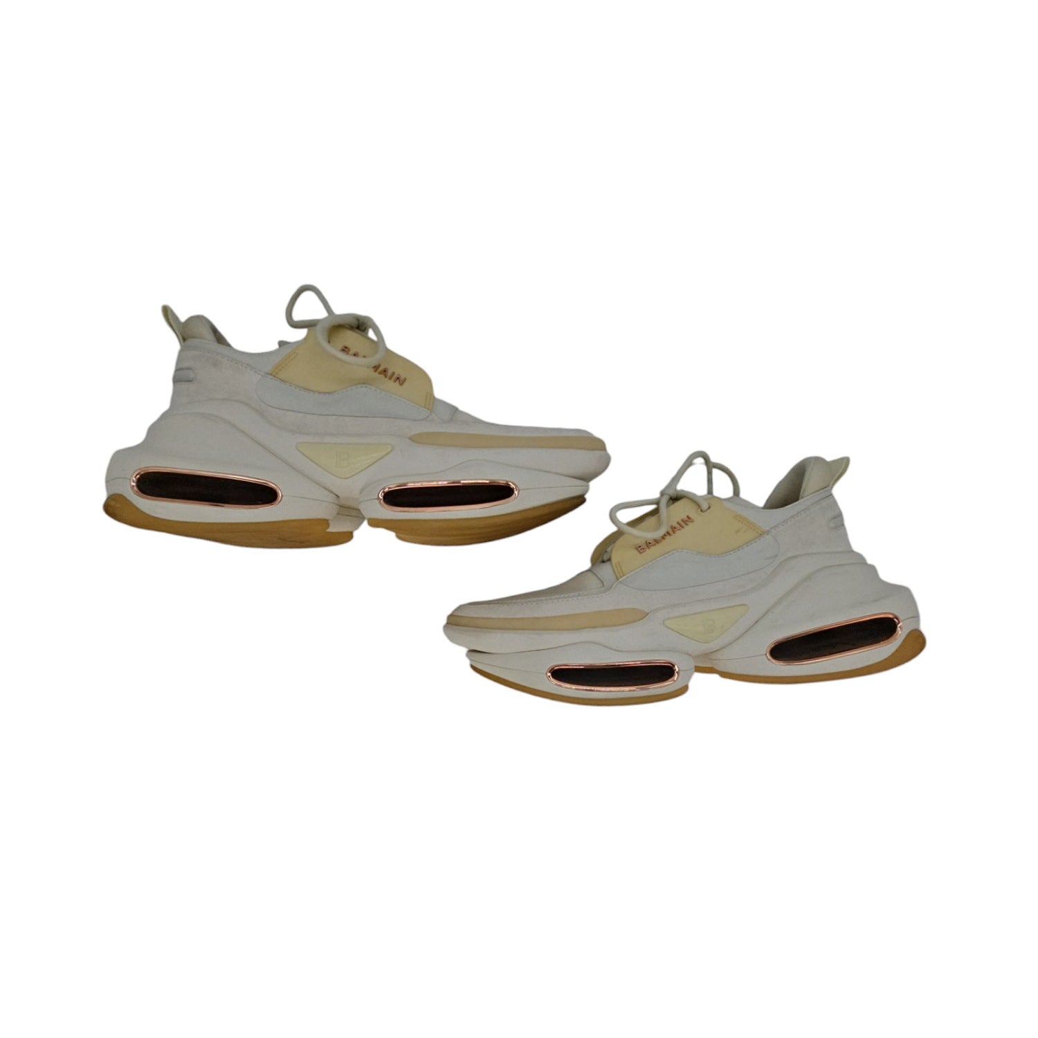 Balmain B Bold Suede Nylon Platform Sneakers - Sz. 40 - TheRelux.com