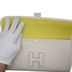 Hermès Jige Elan 29 Craie Lime Swift Verso Clutch - TheRelux.com