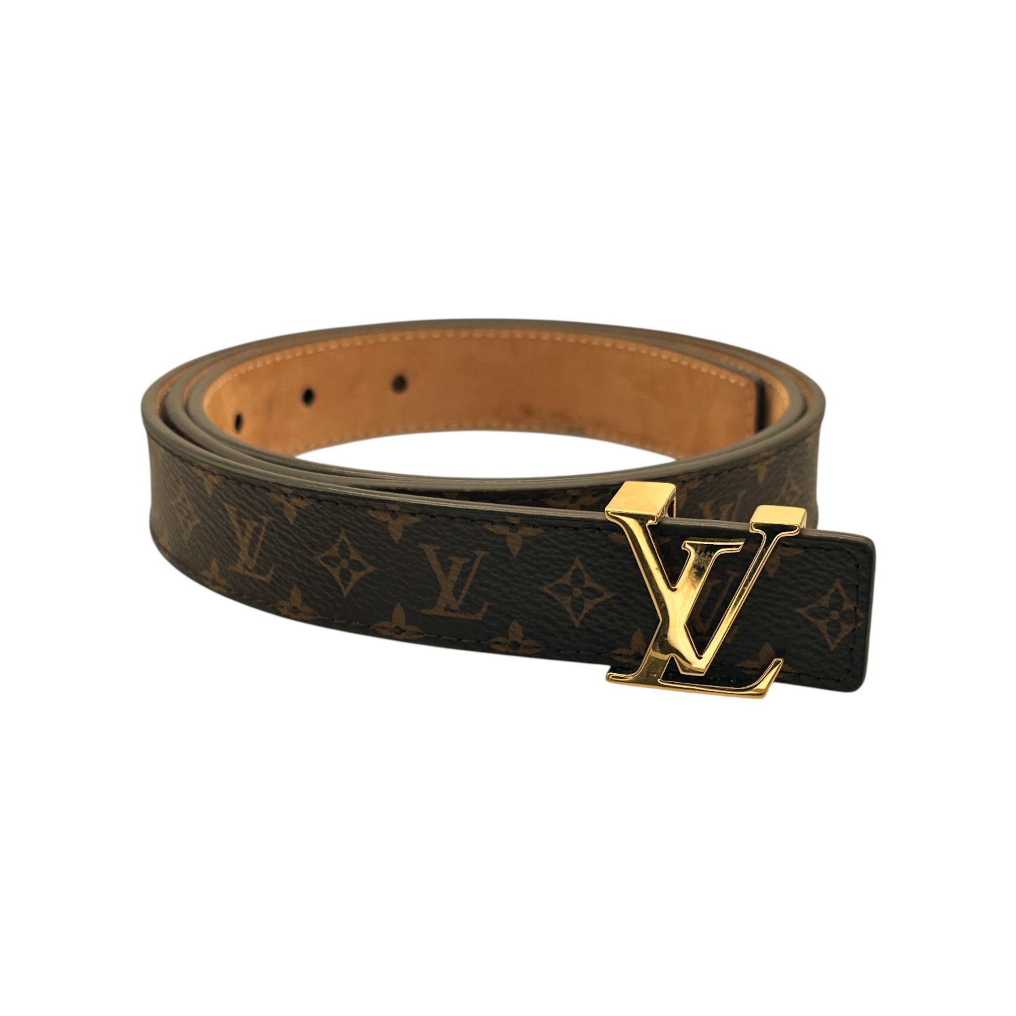 Louis Vuitton Mini Monogram 25mm LV Initials Belt 95/38 