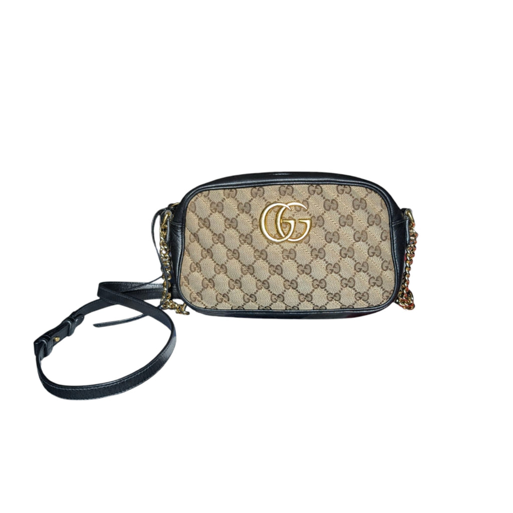 Gucci GG Diagonal Quilted Canvas Marmont Small Camera Bag