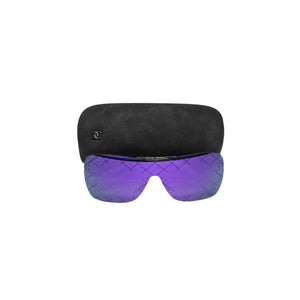 CHANEL グラデーションパープル サングラス Chanel 4215 CC Shield Quilting Runway Sunglasses Silver Purple