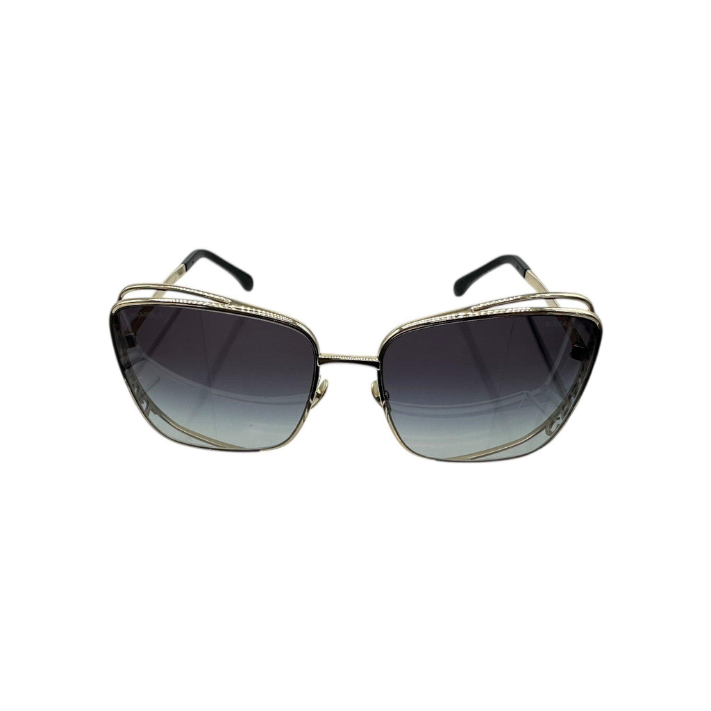 Chanel Gold Metal Logo Square Sunglasses 71541 - TheRelux.com