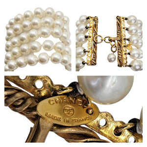 Chanel Pearly Beads Multi Strand Faux Pearl Bracelet - TheRelux.com