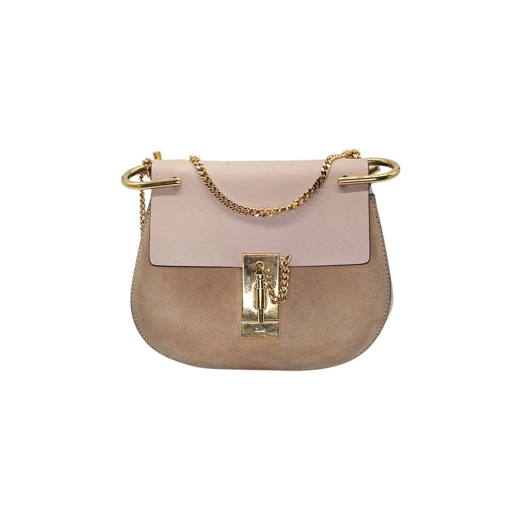 chloe mini drew crossbody backpack Chloe Calfskin Suede Mini Drew Shoulder Bag
