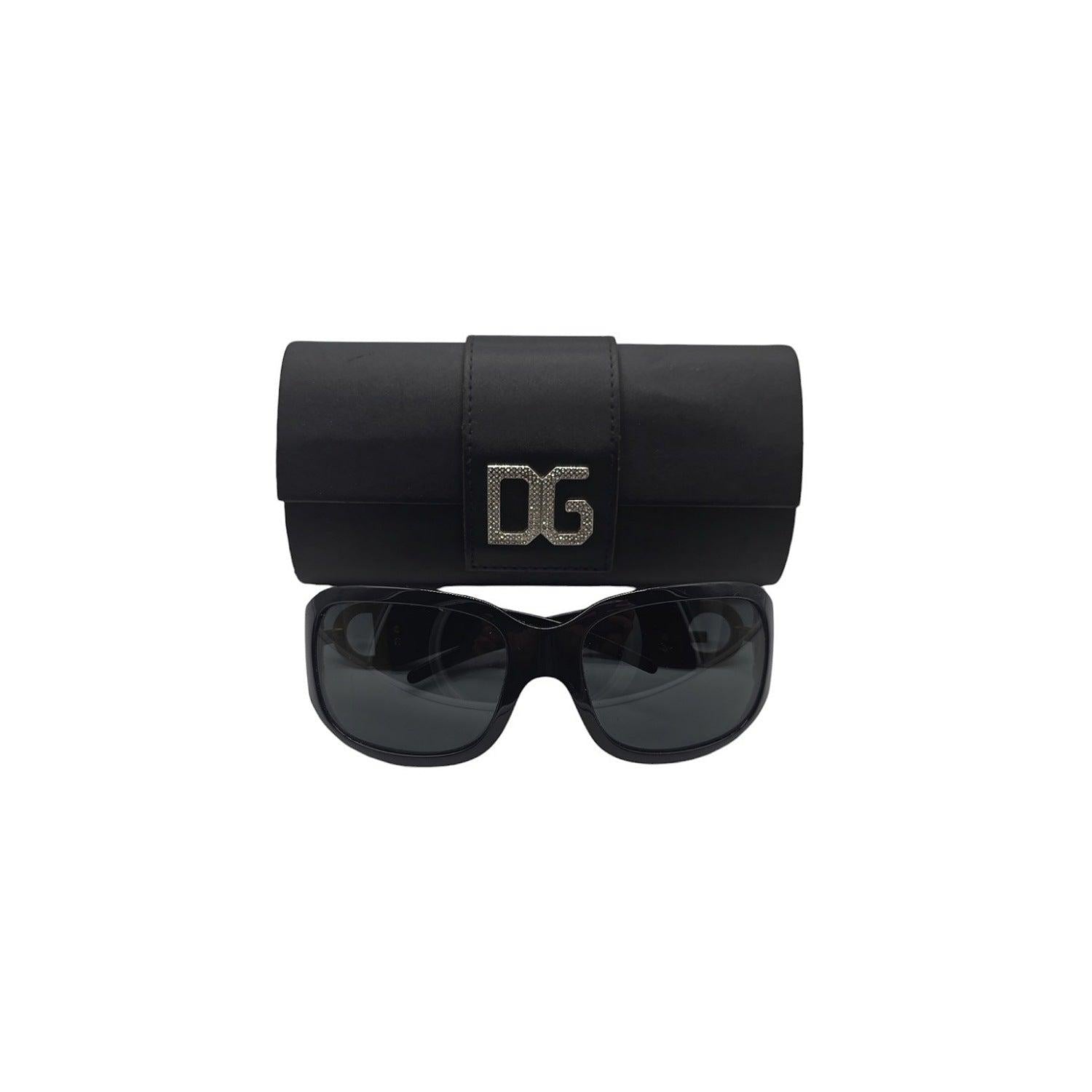 Dolce and Gabbana DG6017-B Rectangular Sunglasses w/ Crystal DG
