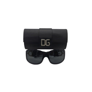 ドルチェ&ガッバーナ サングラス ブラック DG6017-B D&G Dolce and Gabbana DG6017-B Rectangular Sunglasses w/ Crystal DG