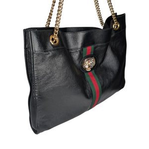 Gucci Black Large Rajah Chain Tote with Pouch - TheRelux.com