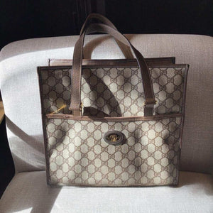 A*s様 グッチ　GUCCI Vintage GGPlus Gucci Vintage GG Plus Canvas Sherry Web Tote - TheRelux.com