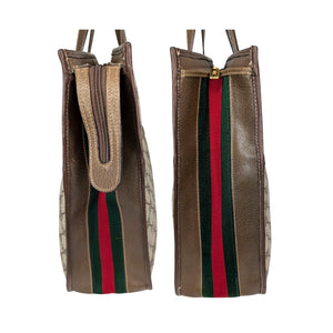 Gucci Vintage GG Plus Canvas Sherry Web Tote - TheRelux.com