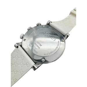 【稼働】GUCCI 101M YA101346 Gフェイス クロノグラフ Gucci G-Chrono 101M White Guccissima Rubber Watch YA101346