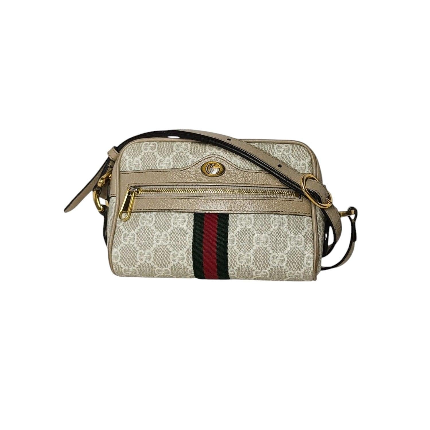 Gucci GG Supreme Monogram Web Mini Ophidia Crossbody - TheRelux.com