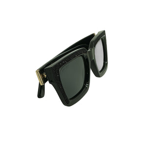 Jimmy Choo Megs S Black Glitter Square Sunglasses - TheRelux.com display picture 3