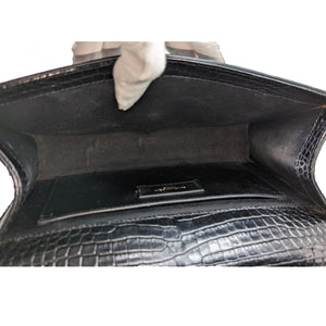 Saint Laurent Kate Tassel Croc-Embossed Shoulder Bag