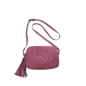 Pink Gucci Soho Disco Tote Gucci Pebbled Calfskin Small Soho Disco