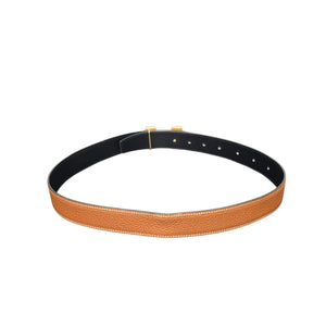 Hermes 32mm Epsom Reversible Belt Guilloche Gold H Buckle- Size 80