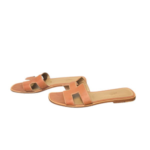 Hermes Oran Leather Sandals Sz 40 - TheRelux.com