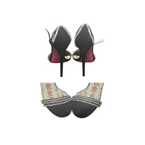 Gucci Black and Pink Sandals with Elegant Design Gucci | Shoes | Gucci Black And Pink Sandals Floral Design  main image 3
