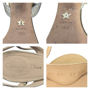 Christian Dior Dway Crystal Embellished T-Strap Heeled Sandals