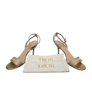Christian Dior Dway Crystal Embellished T-Strap Heeled Sandals