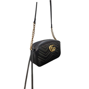 Gucci Black GG Marmont Small Camera Shoulder Bag - TheRelux.com
