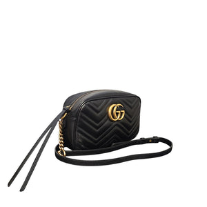 Gucci Black GG Marmont Small Camera Shoulder Bag - TheRelux.com