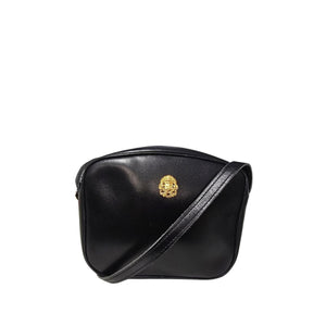 Celine Vintage Shiny Black Leather Crossbody Bag - TheRelux.com