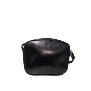 Celine Vintage Shiny Black Leather Crossbody Bag - TheRelux.com