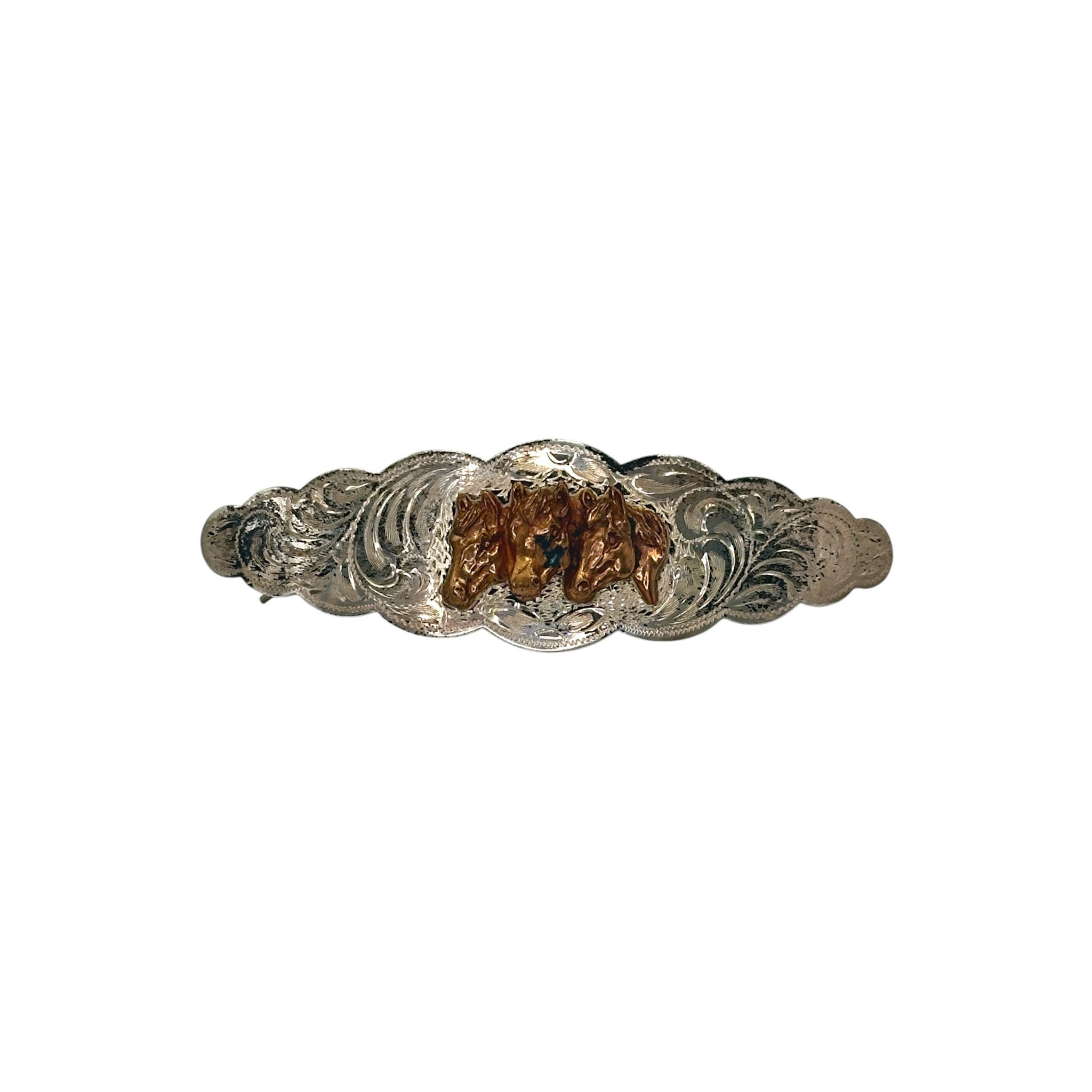 Diablo Sterling Silver & Brass Hair Clip / Barrette 