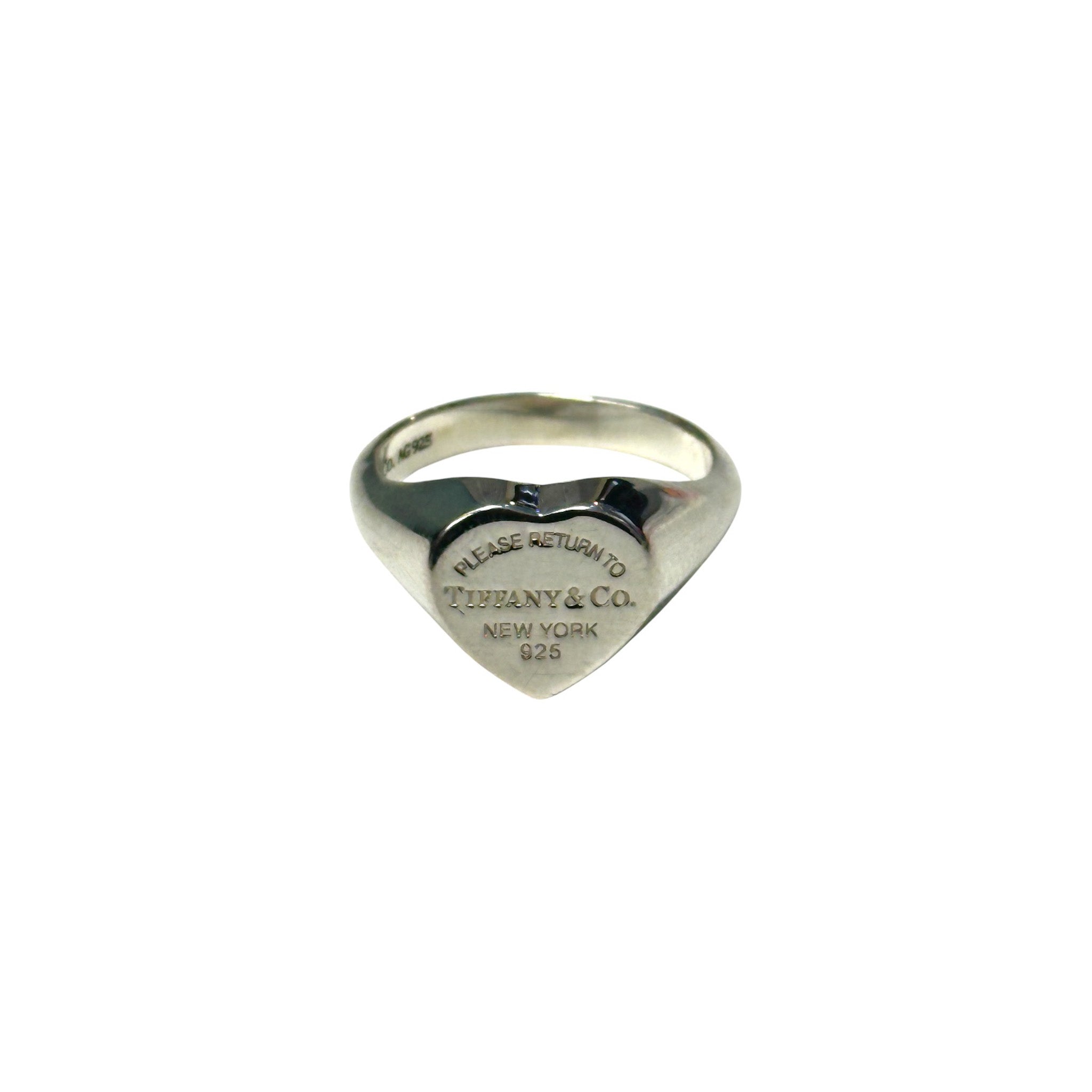 Tiffany Co Return to Tiffany Silver Heart Tag Ring
