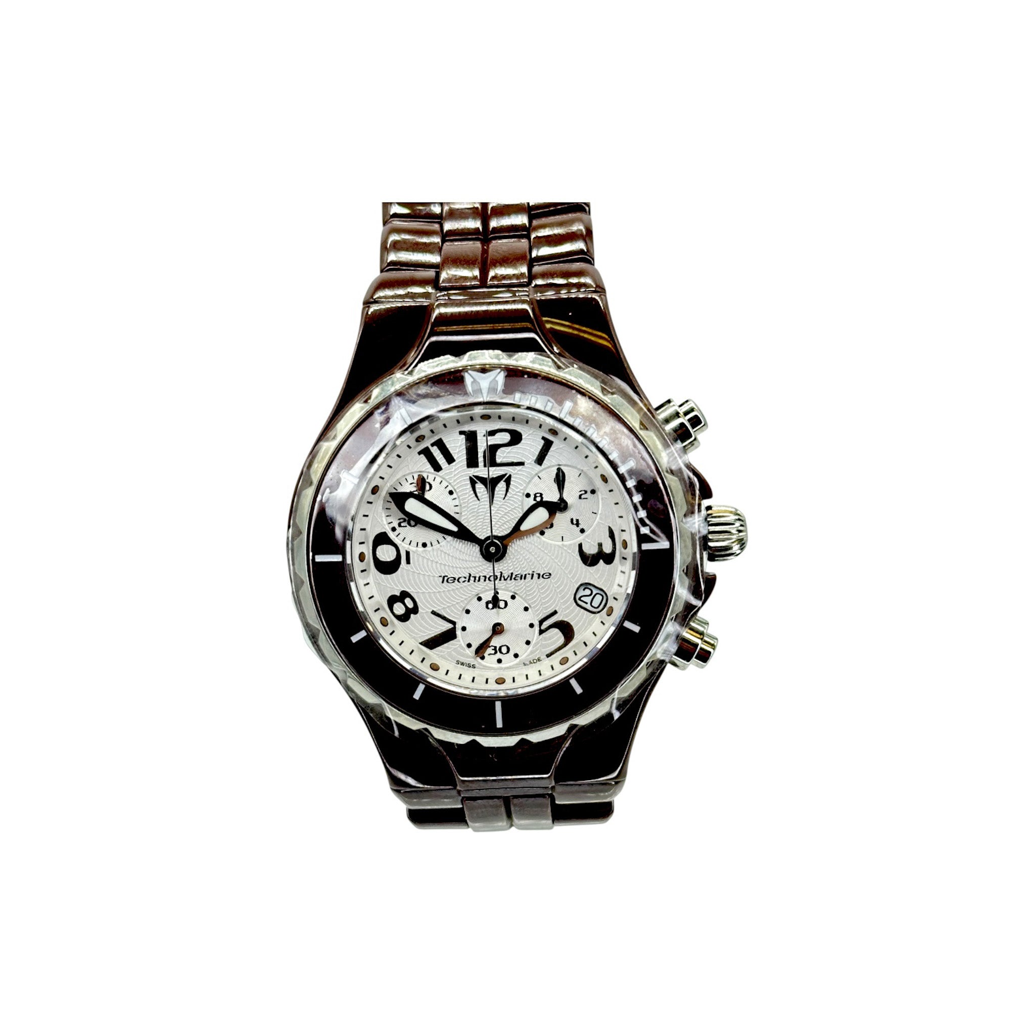 TechnoMarine Brown Ceramic Chronograph Quartz Watch  display picture 3