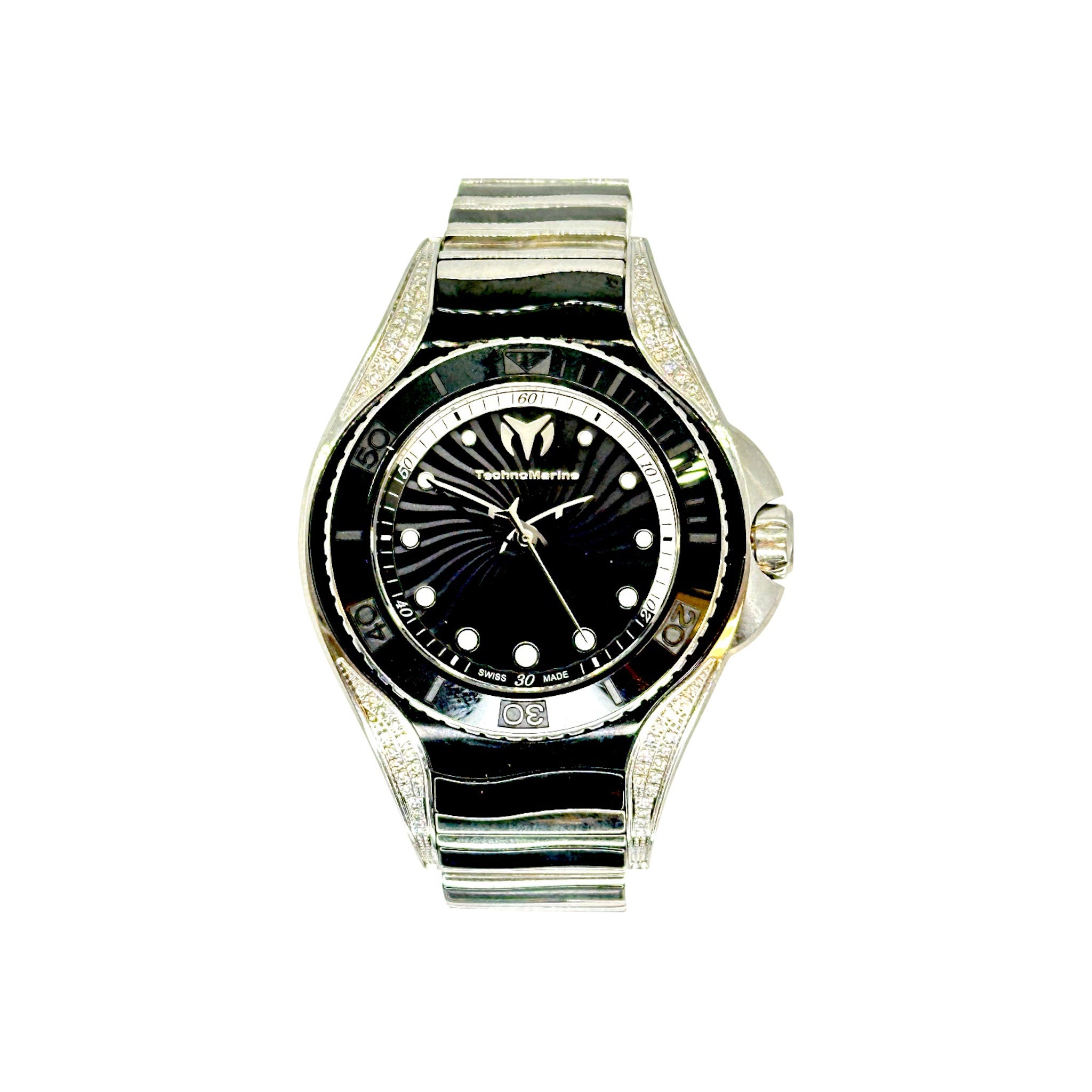 TechnoMarine Black Manta Stainless Steel Diamond & Ceramic  display picture 1