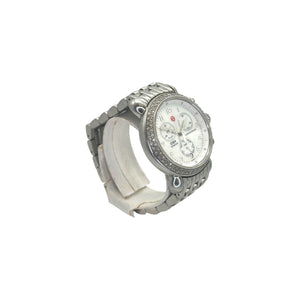 Michele Silver Chronograph Watch with Diamond Accents s-l400.jpg main image 3