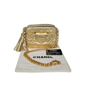 CHANEL GOLD CCロゴ クリアバッグ Chanel Bijoux Quilted Lambskin CC Camera Bag - TheRelux.com