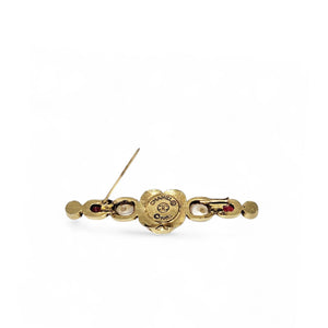 Chanel Vintage 1985 Gold-tone & Gripoix Bar Brooch - TheRelux.com