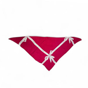 Chanel Red & White Logo Ribbon Silk Scarf - TheRelux.com