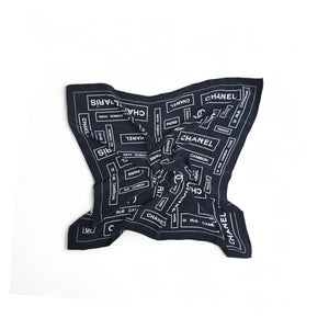 Chanel CC Logo Print Silk Scarf 25