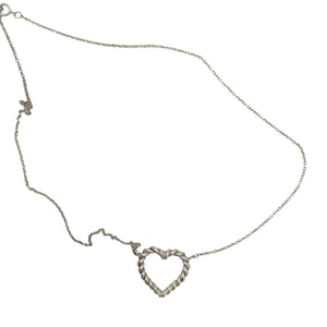 Tiffany & Co. 925 Sterling Silver Twisted Rope Open Heart Necklace
