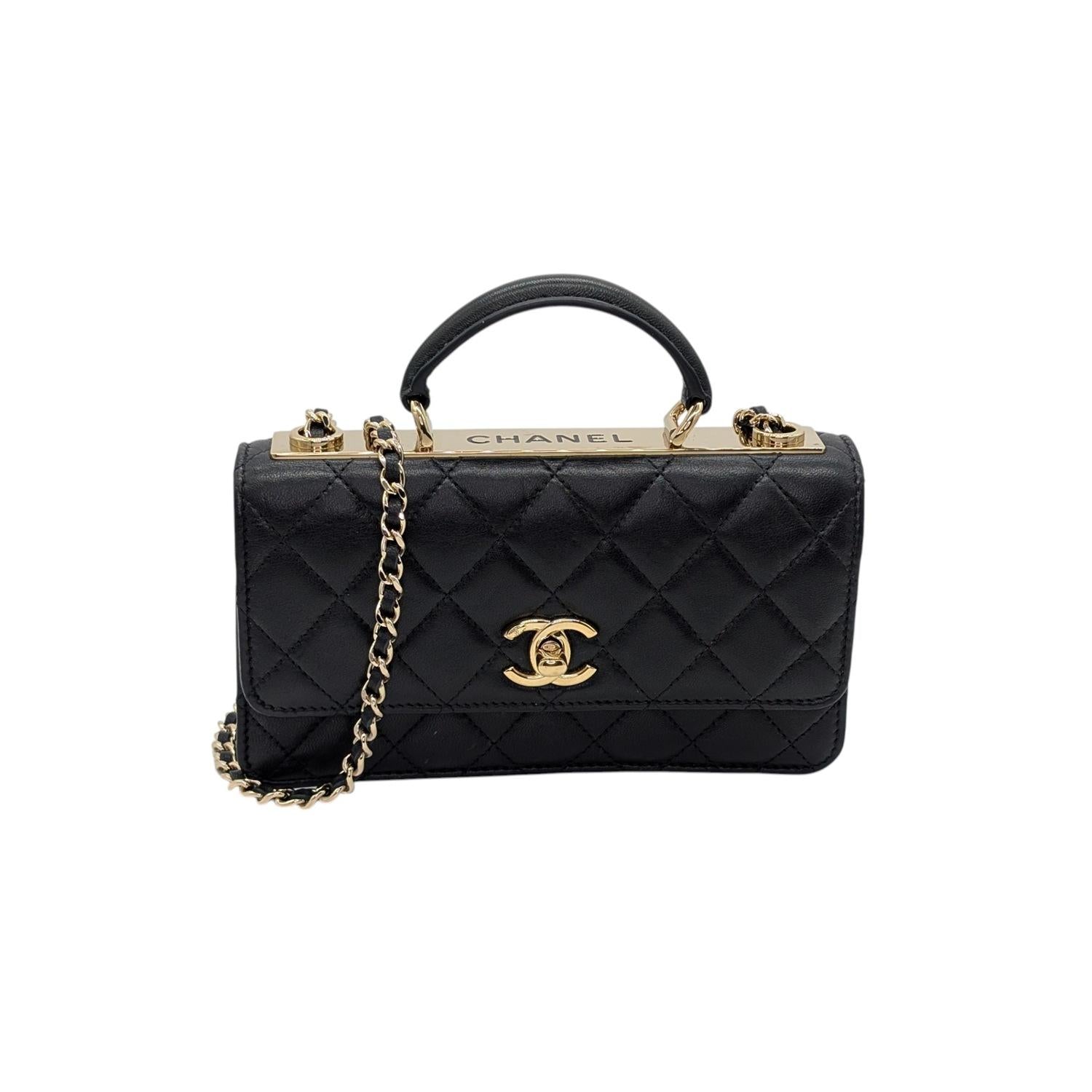 Chanel 25C Lambskin Quilted Trendy CC Handle Wallet On Chain