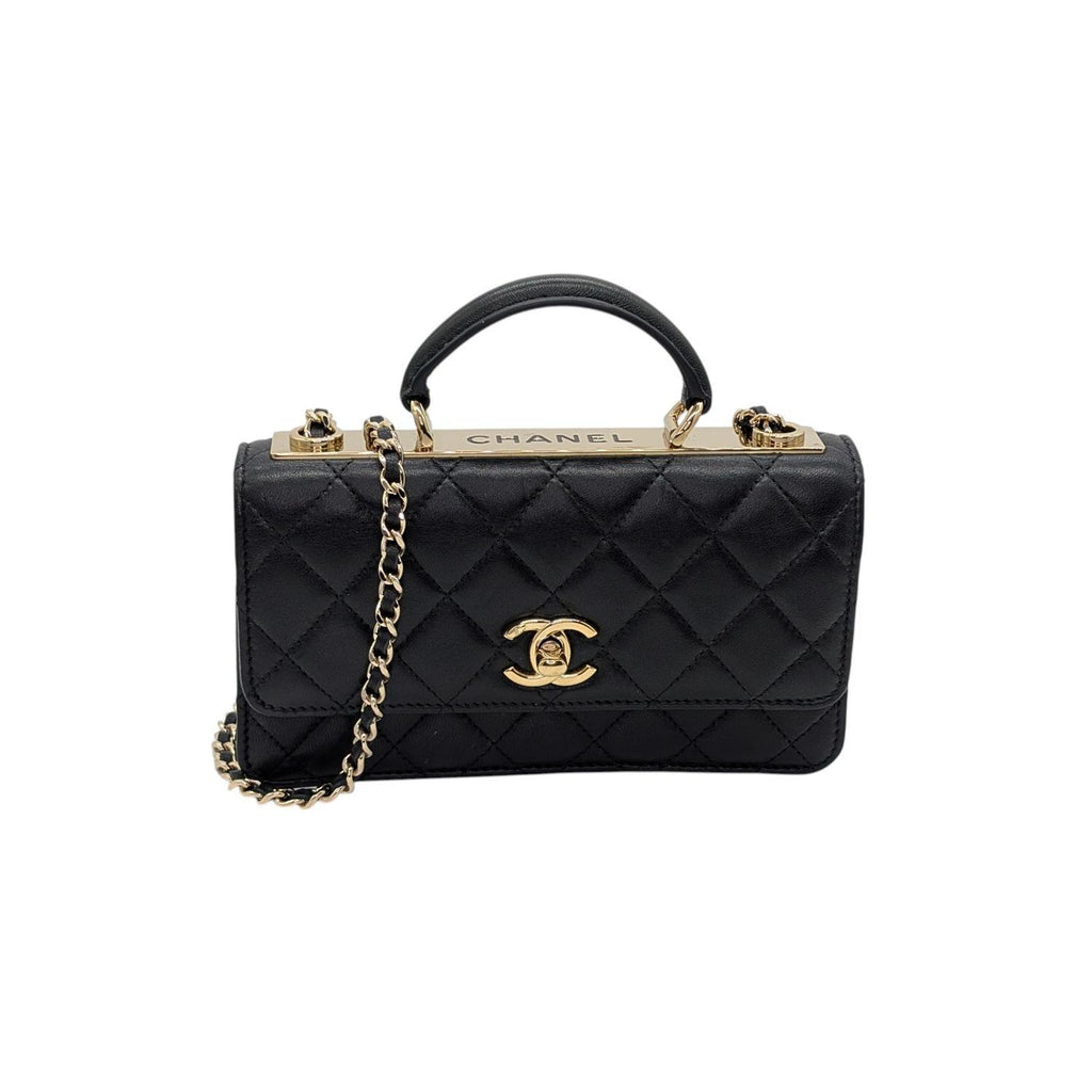 Chanel 25C Lambskin Quilted Trendy CC Handle Wallet On Chain