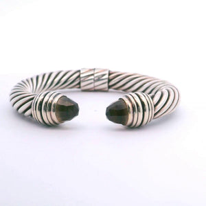 David Yurman Cable Classic Sterling Silver Smoky Quartz Hinged