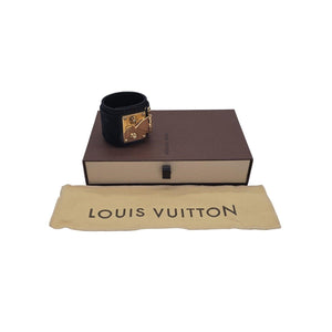 Louis Vuitton Satin Monogram Serrure Cuff Bracelet  display picture 2
